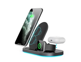 Fast Wireless Charger Stand Mount for mobile phone, earphone and smartwatches
